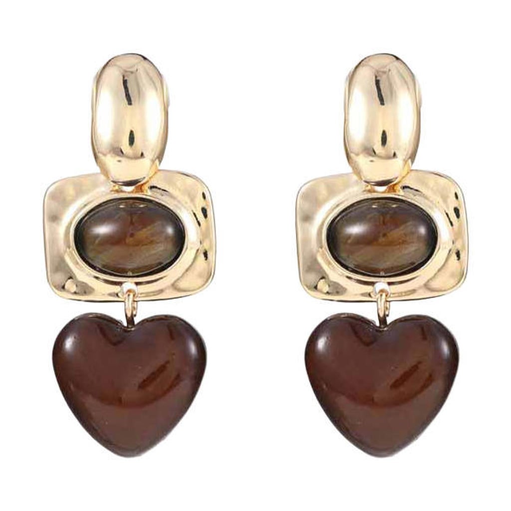 Candy Sweet Jewellery oorbellen goudkleurig/bruin