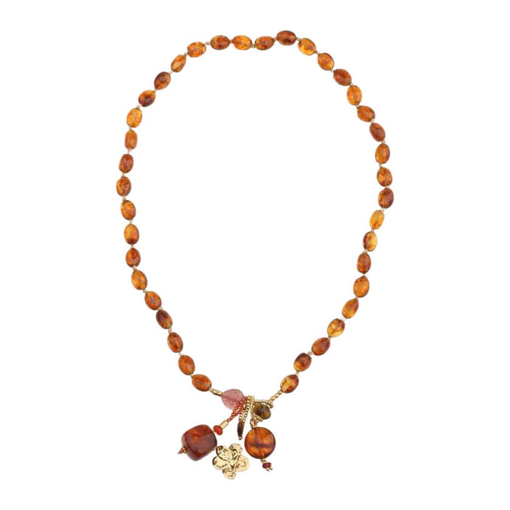 By Jam Gioielli kralenketting met bedels bruin
