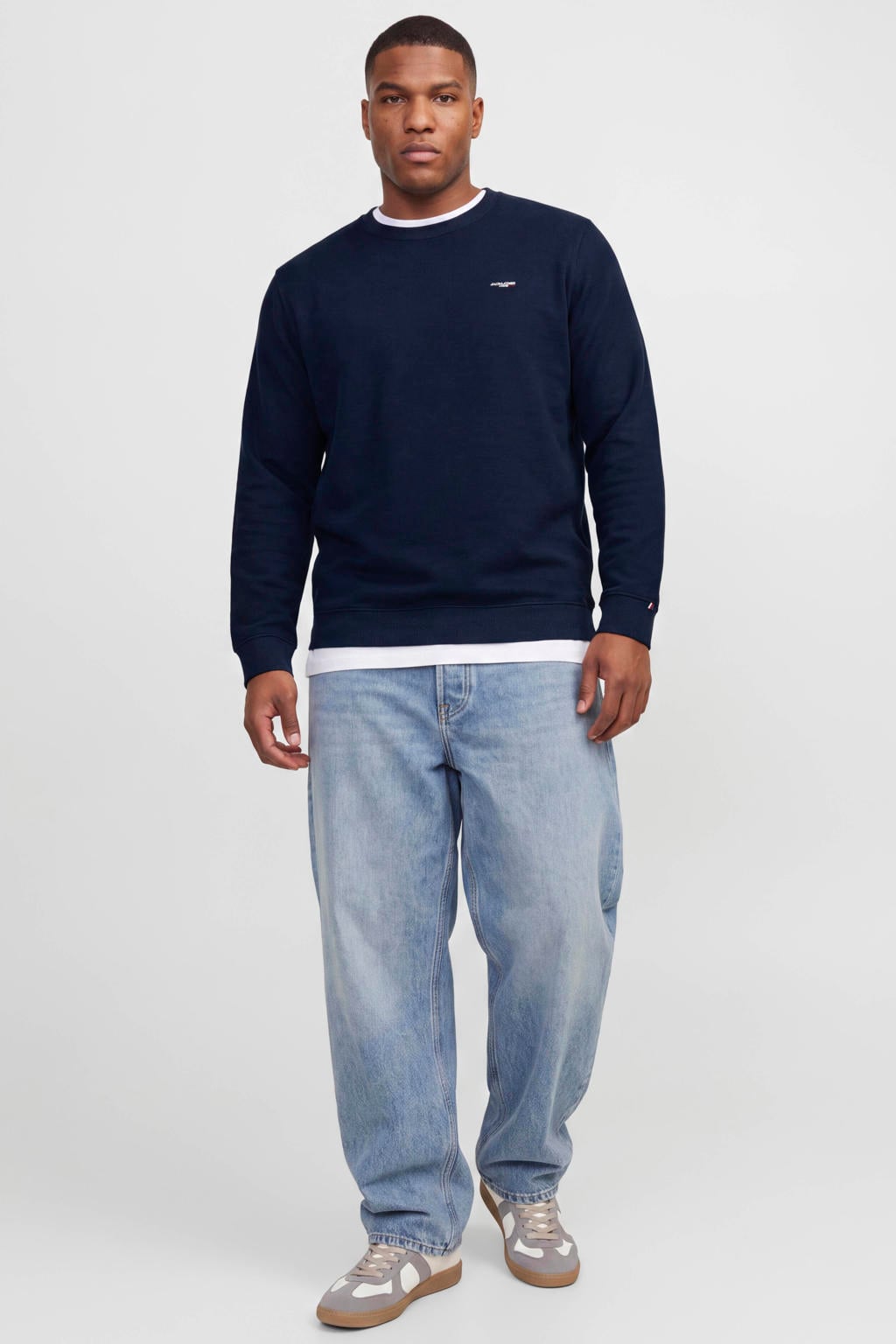 JACK & JONES PLUS SIZE regular fit sweater - donkerblauw