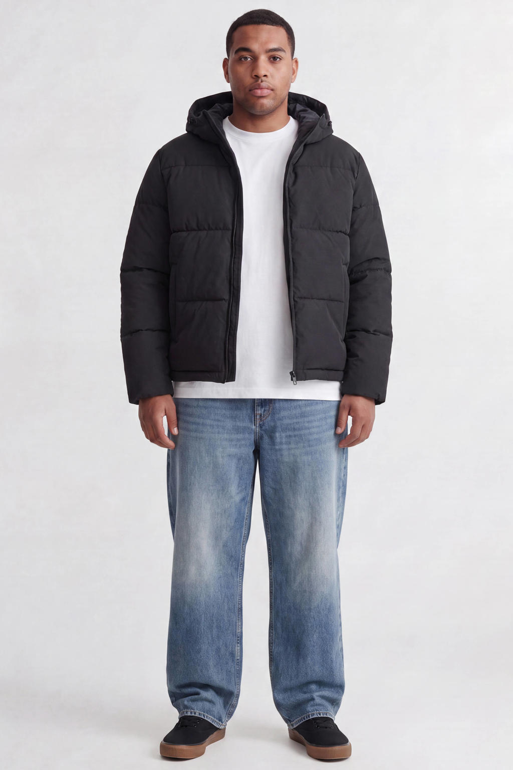 JACK & JONES PLUS SIZE quilted pufferjas - zwart