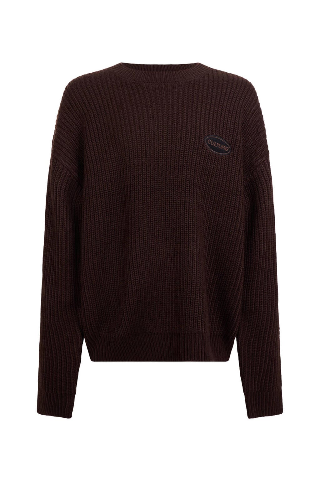 Shoeby oversized gebreide trui - donkerbruin