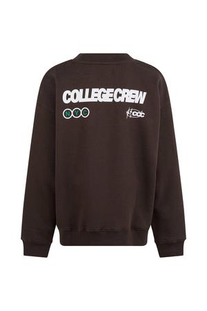 sweater met backprint - donkerbruin