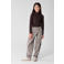 Shoeby rechtvallende top met col en hartjes - donkerbruin