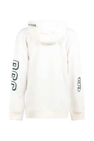 hoodie met print - ecru/groen