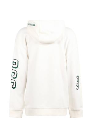 hoodie met print - ecru/groen