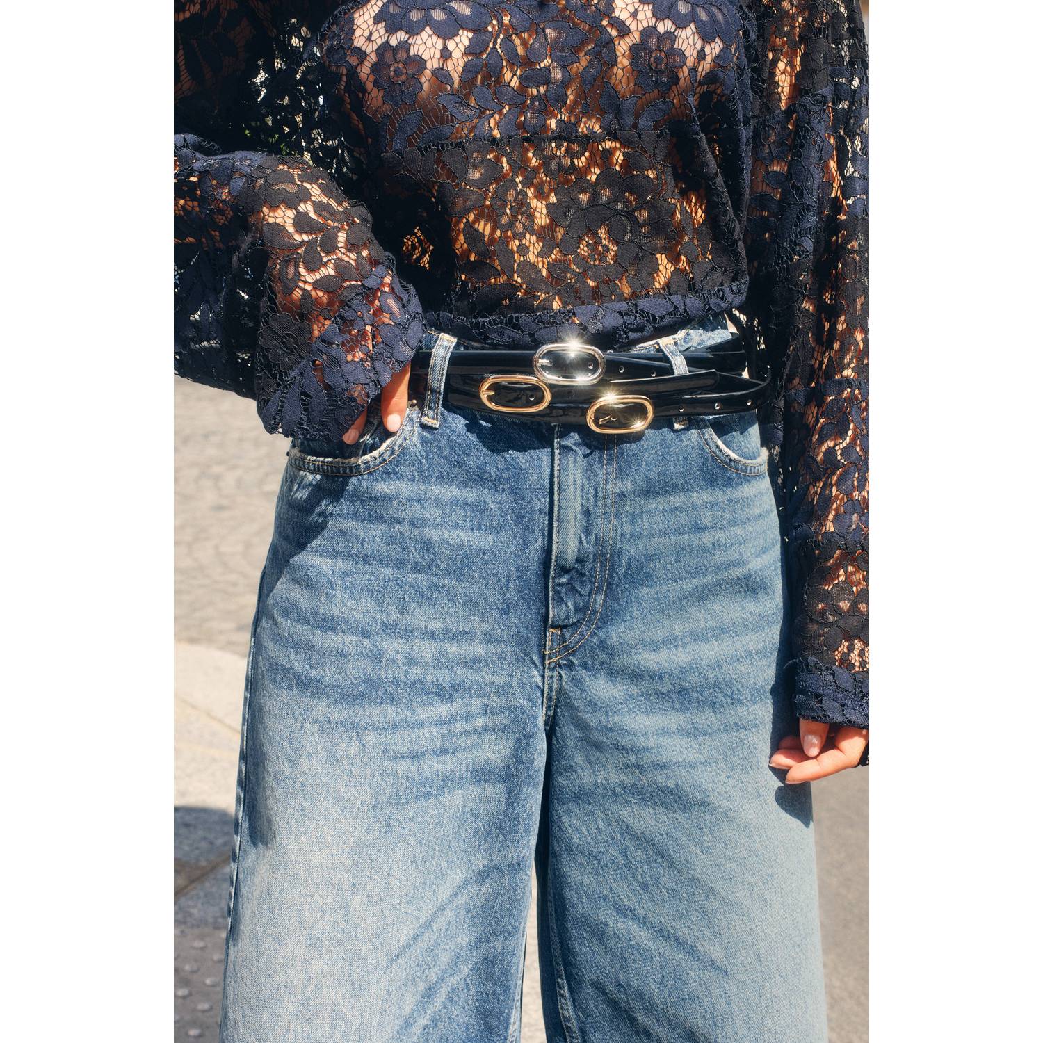 Shoeby wide leg bermuda short donkerblauw denim