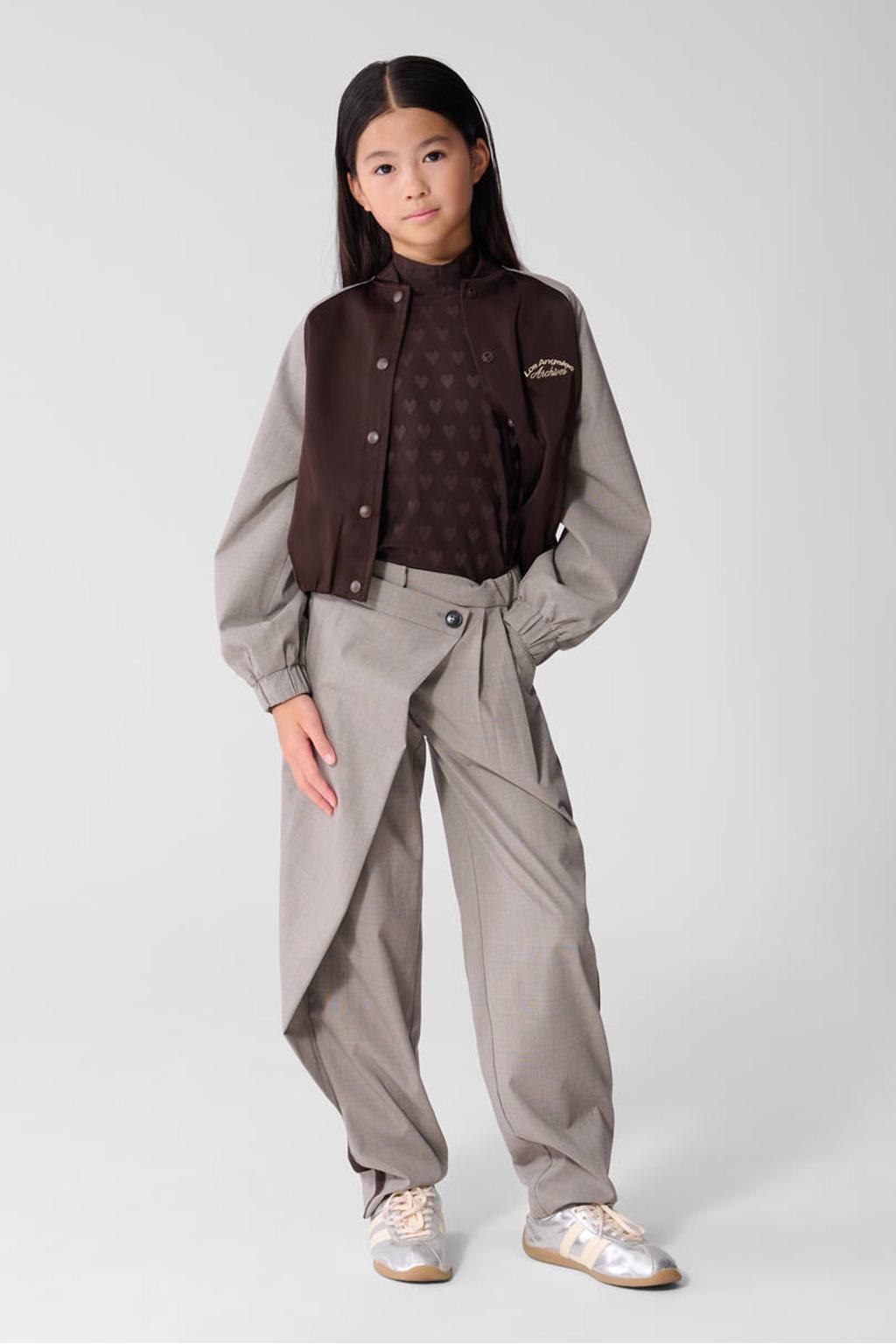 Shoeby geruite casual broek - grijs