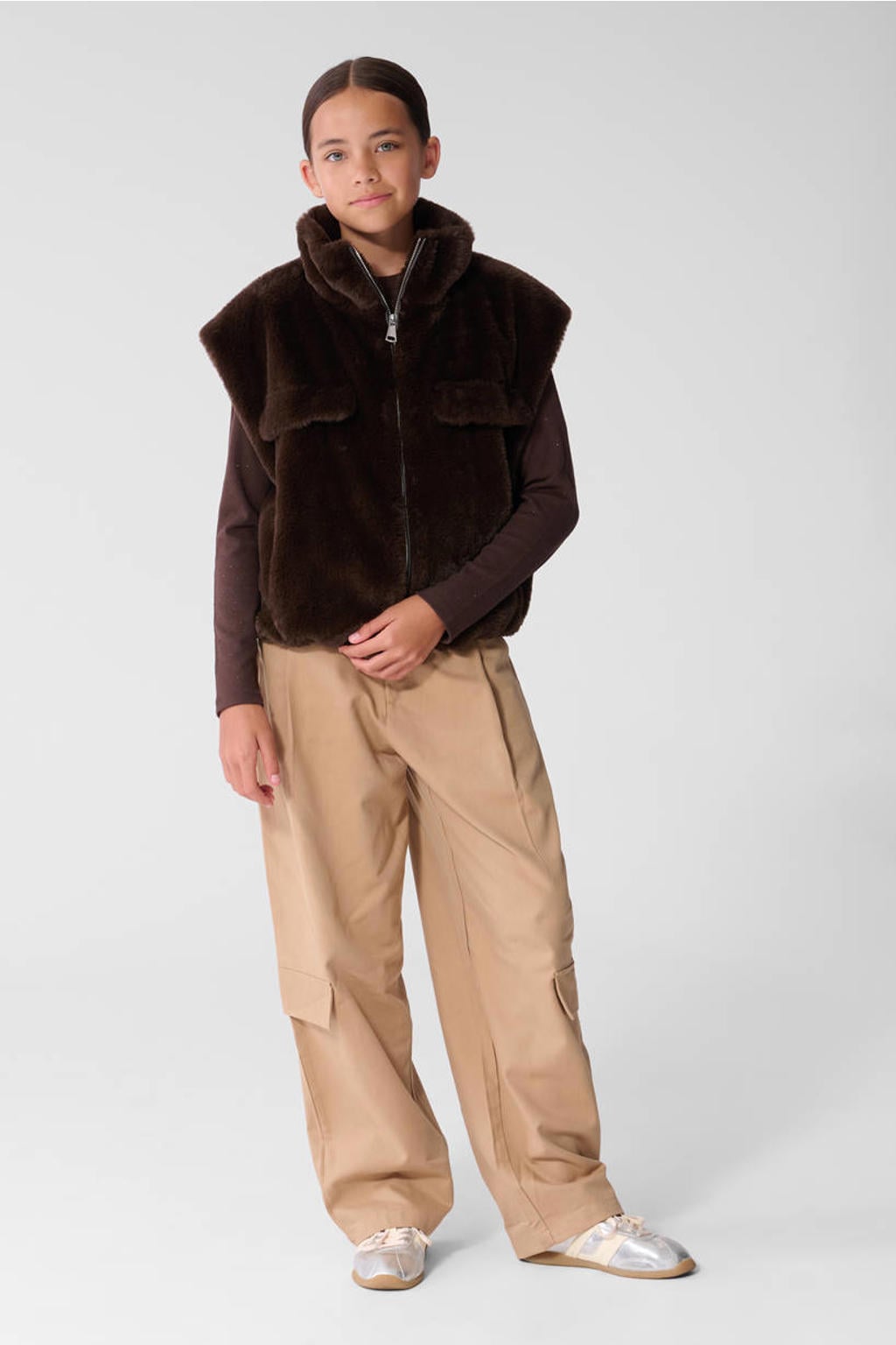 Shoeby loose fit cargobroek - zand