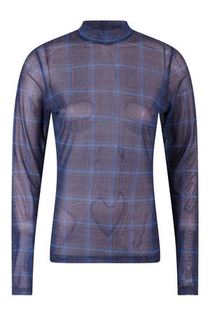 geruite top - blauw