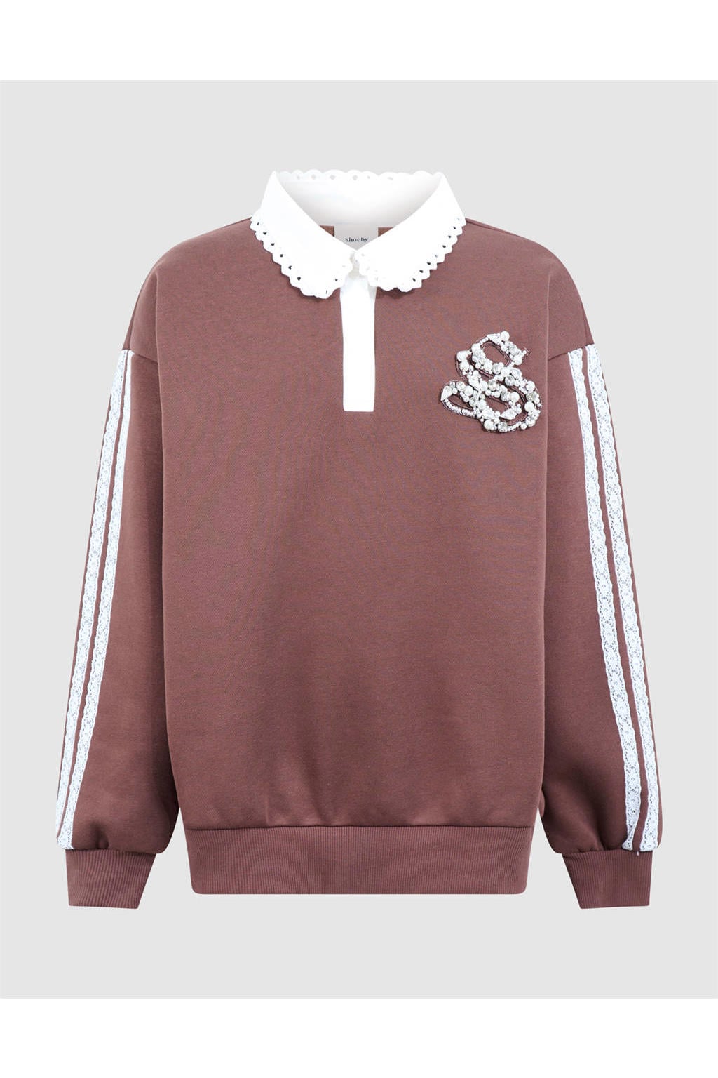 Shoeby sweater - bruin/wit