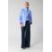 Shoeby blouse met krijtstreep - blauw/ecru