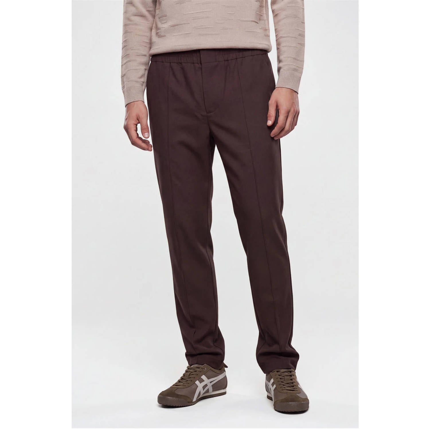 Shoeby straight leg casual broek donkerbruin