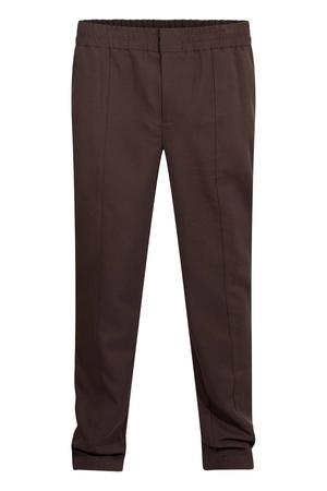 straight leg casual broek - donkerbruin