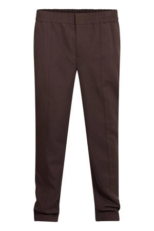 straight leg casual broek - donkerbruin