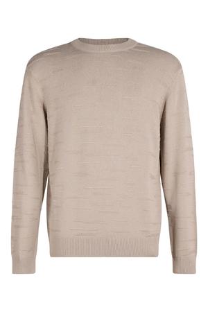 katoenen relaxed fit gebreide trui - beige