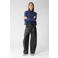 Shoeby imitatieleren wide leg broek - zwart