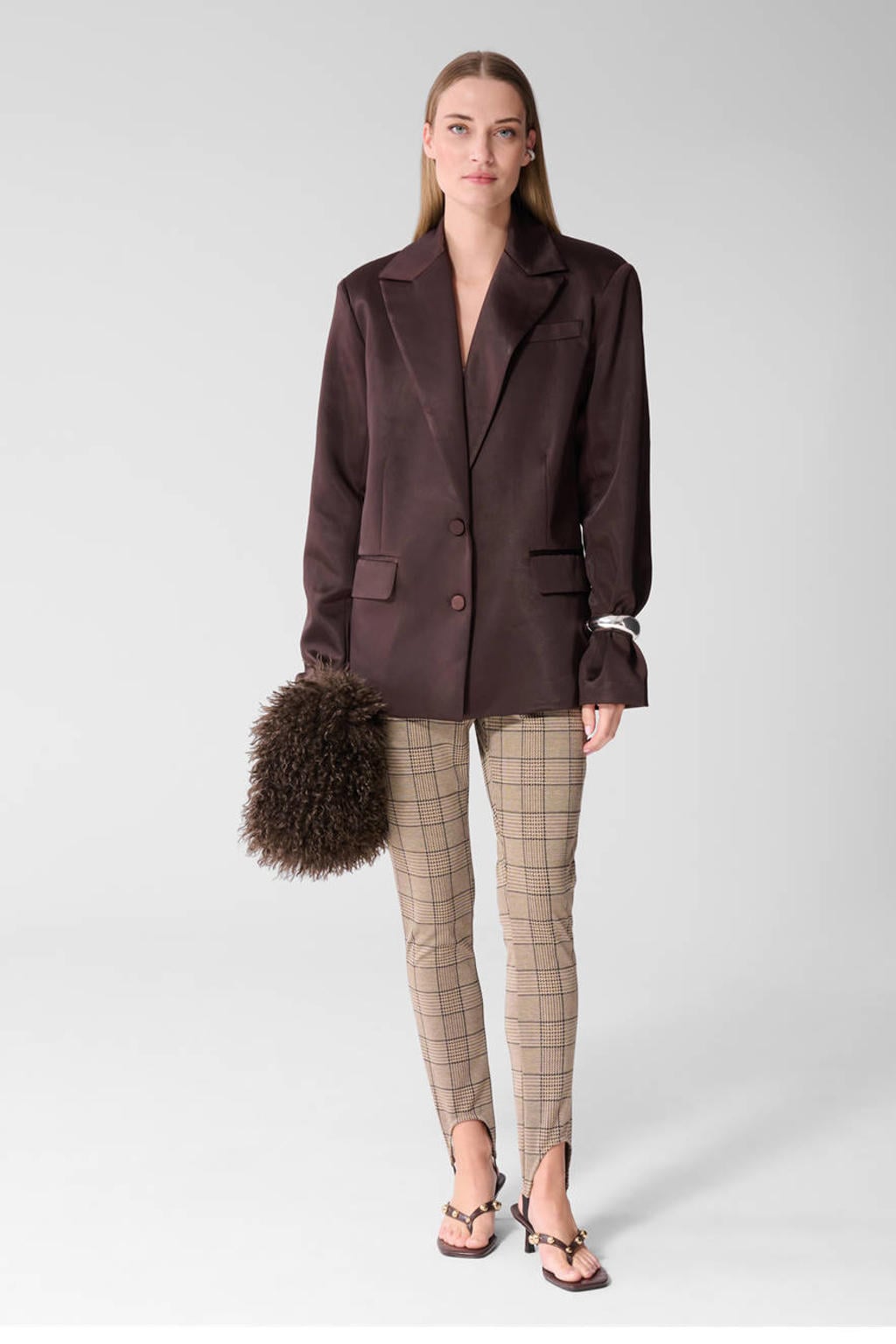 Shoeby regular fit blazer - bruin