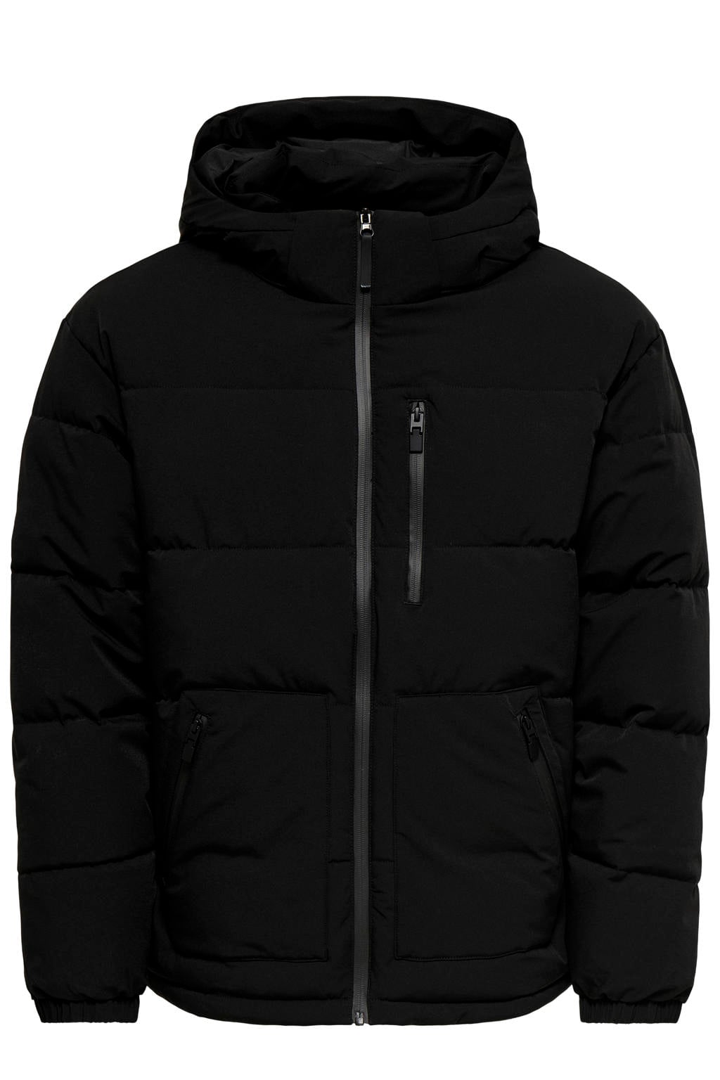 ONLY & SONS quilted pufferjas - zwart