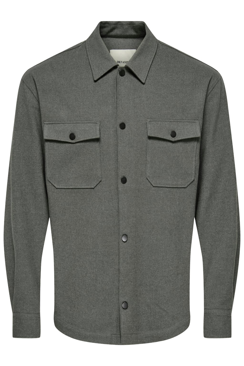 ONLY & SONS regular fit gemêleerd overhemd - beluga