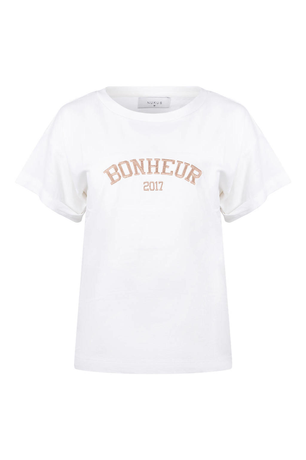 NUKUS T-shirt met broderie - wit