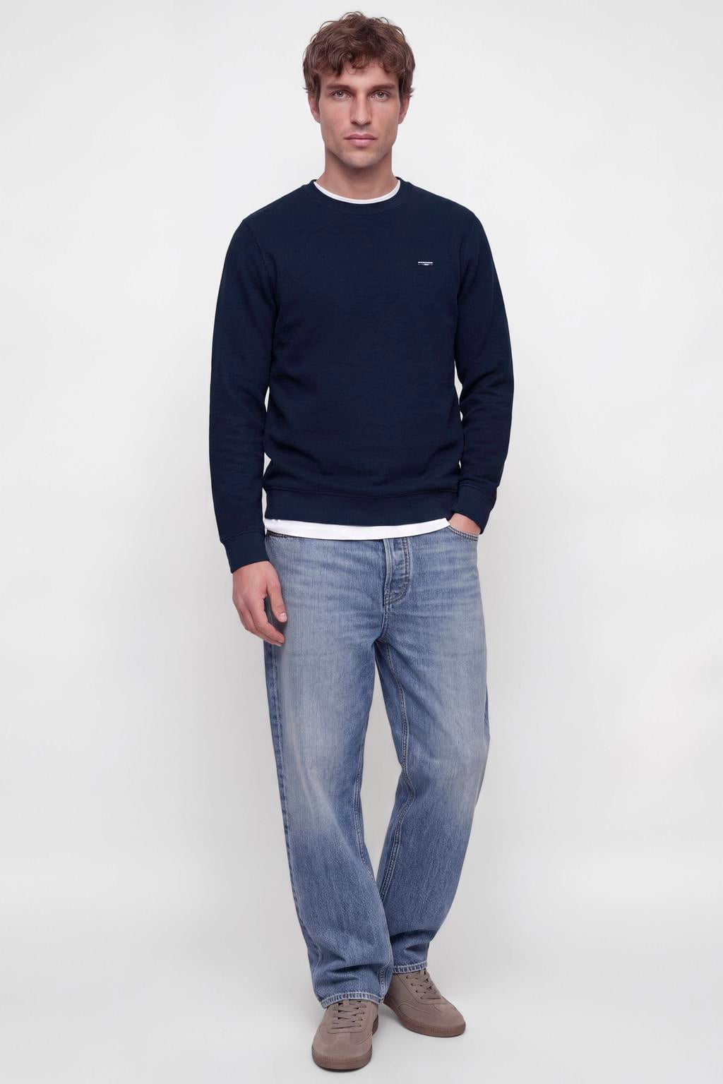 JACK & JONES PREMIUM regular fit sweater - donkerblauw