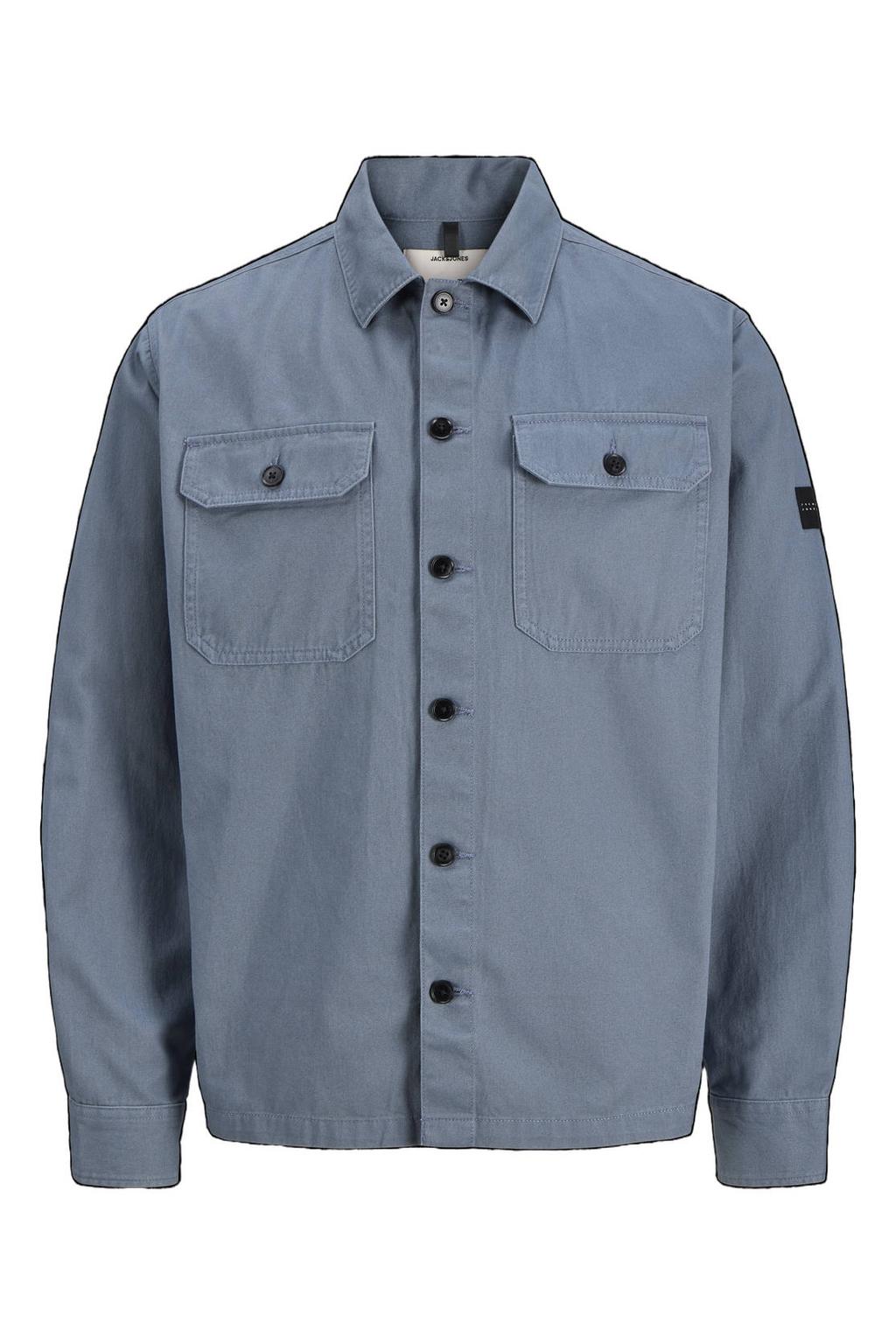JACK & JONES CORE relaxed fit overshirt - blauw