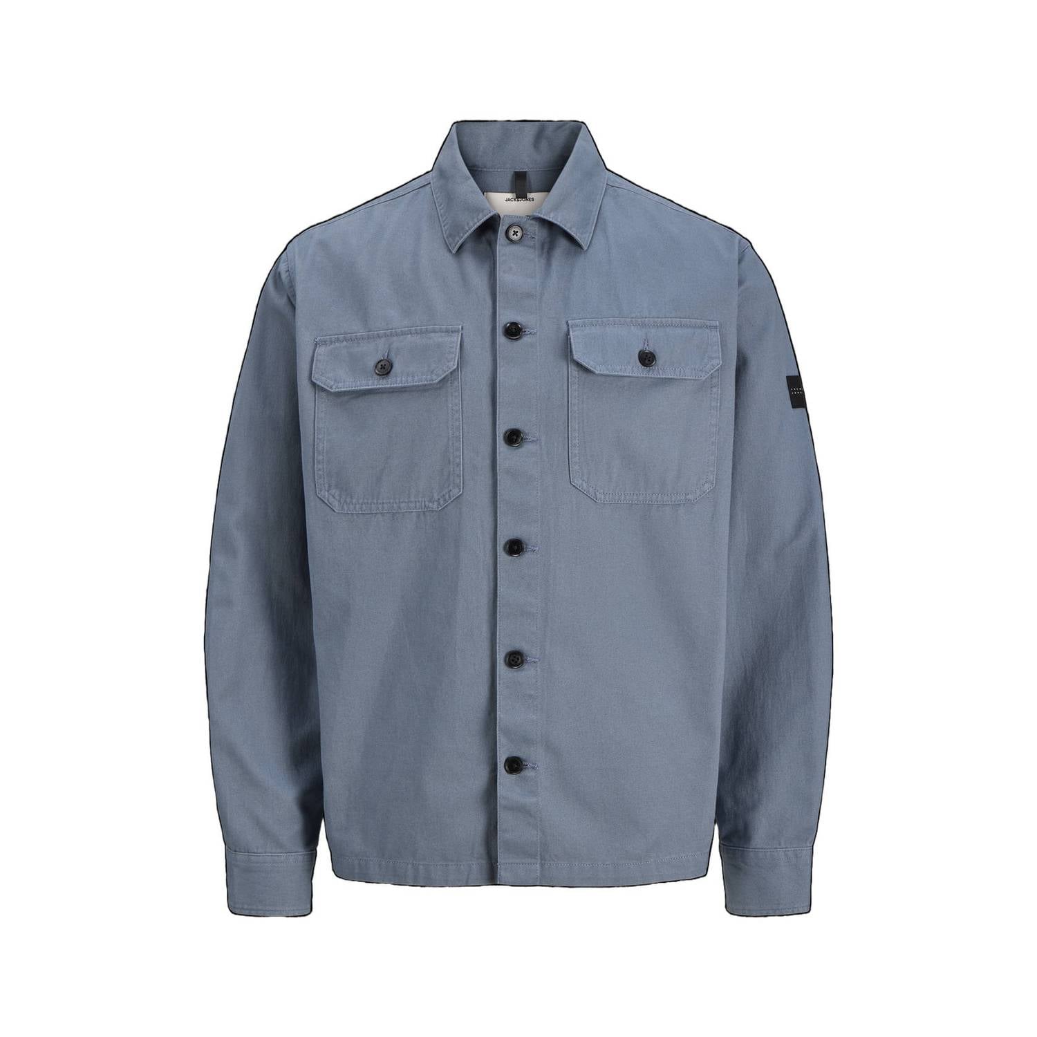 JACK & JONES CORE relaxed fit overshirt blauw