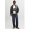 JACK & JONES ORIGINALS relaxed fit gestreepte polo met borduursels - java