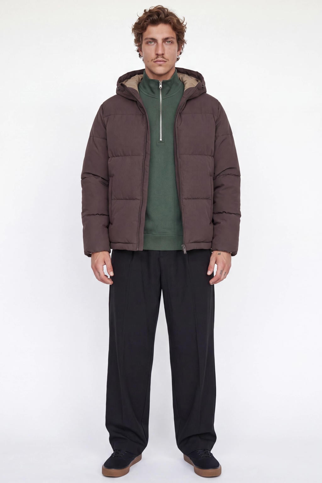 JACK & JONES pufferjas - bruin