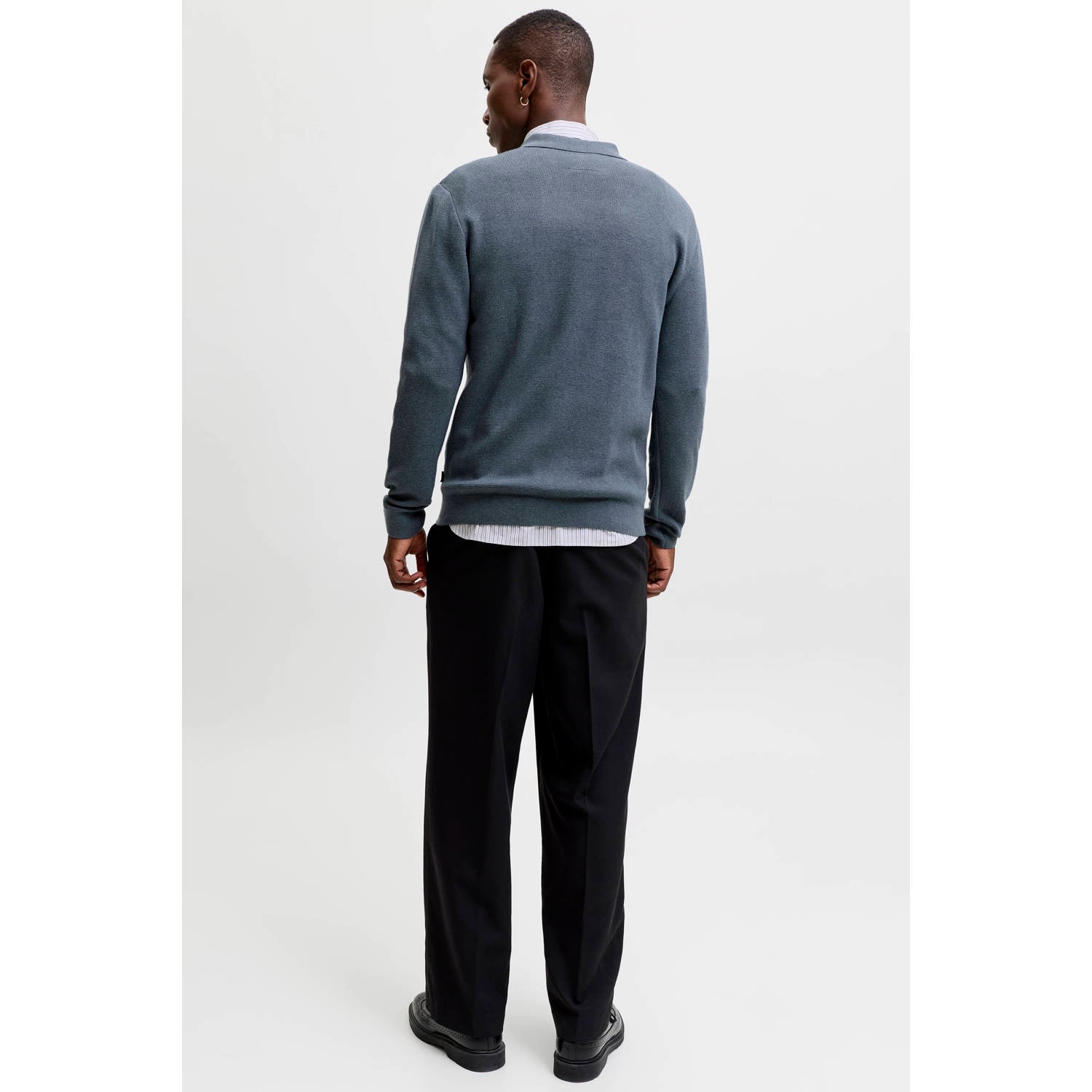 JACK & JONES PREMIUM katoenen relaxed fit gebreide trui turbulence