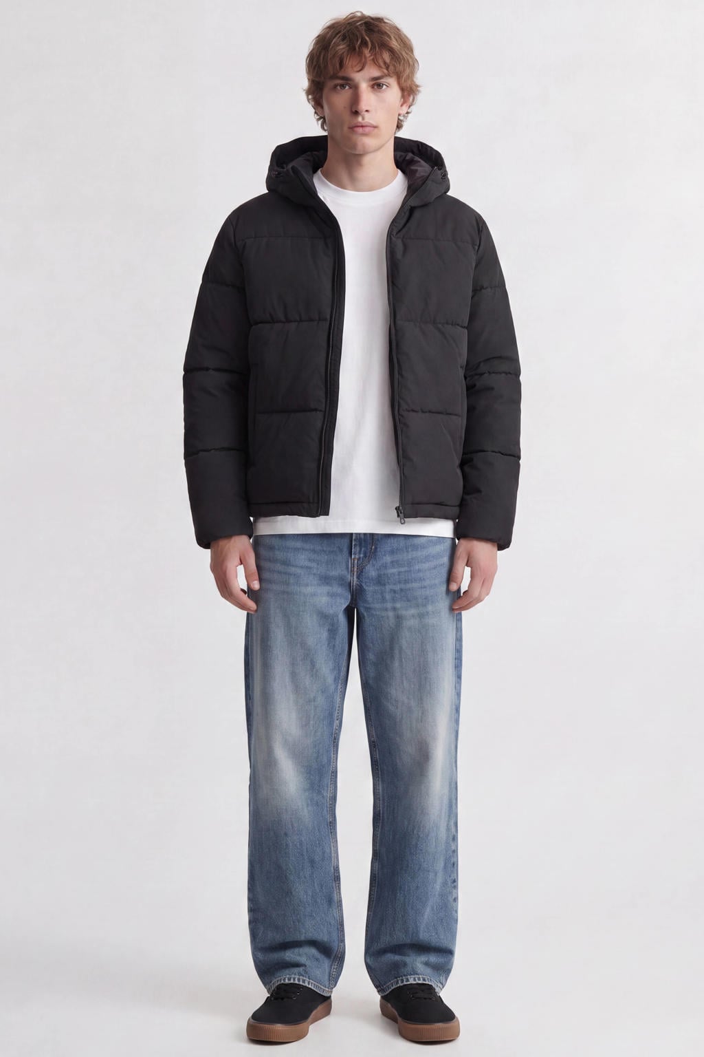 JACK & JONES quilted pufferjas - zwart