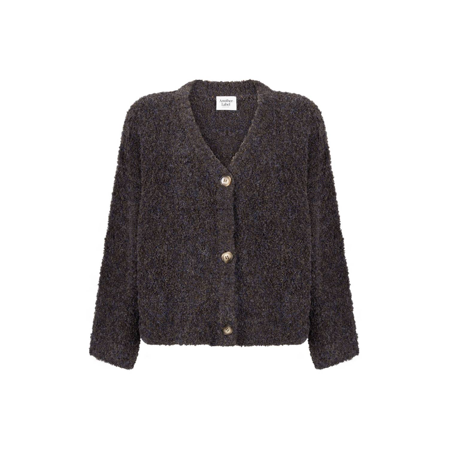 Another-Label gebreid vest met wol donkerbruin