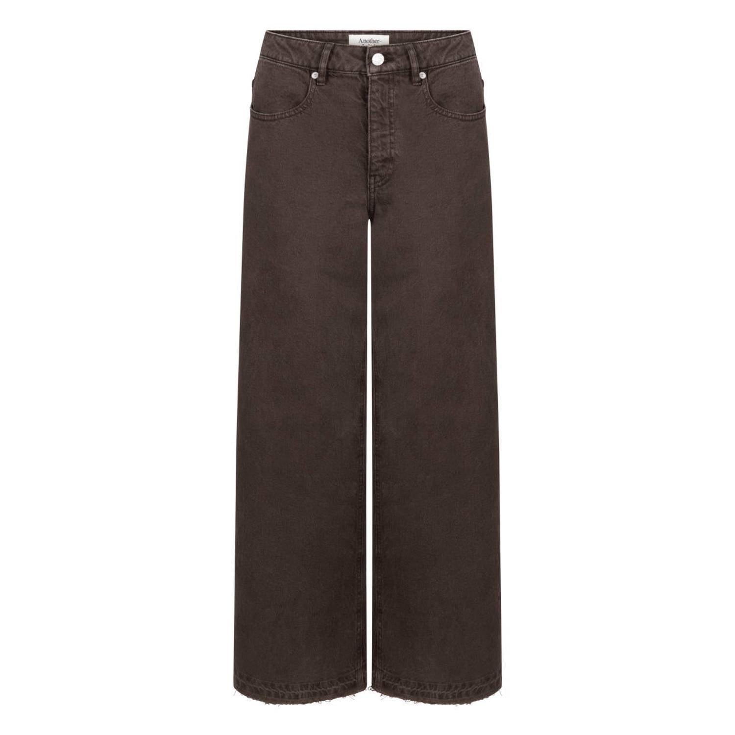 Another-Label wide leg jeans donkerbruin