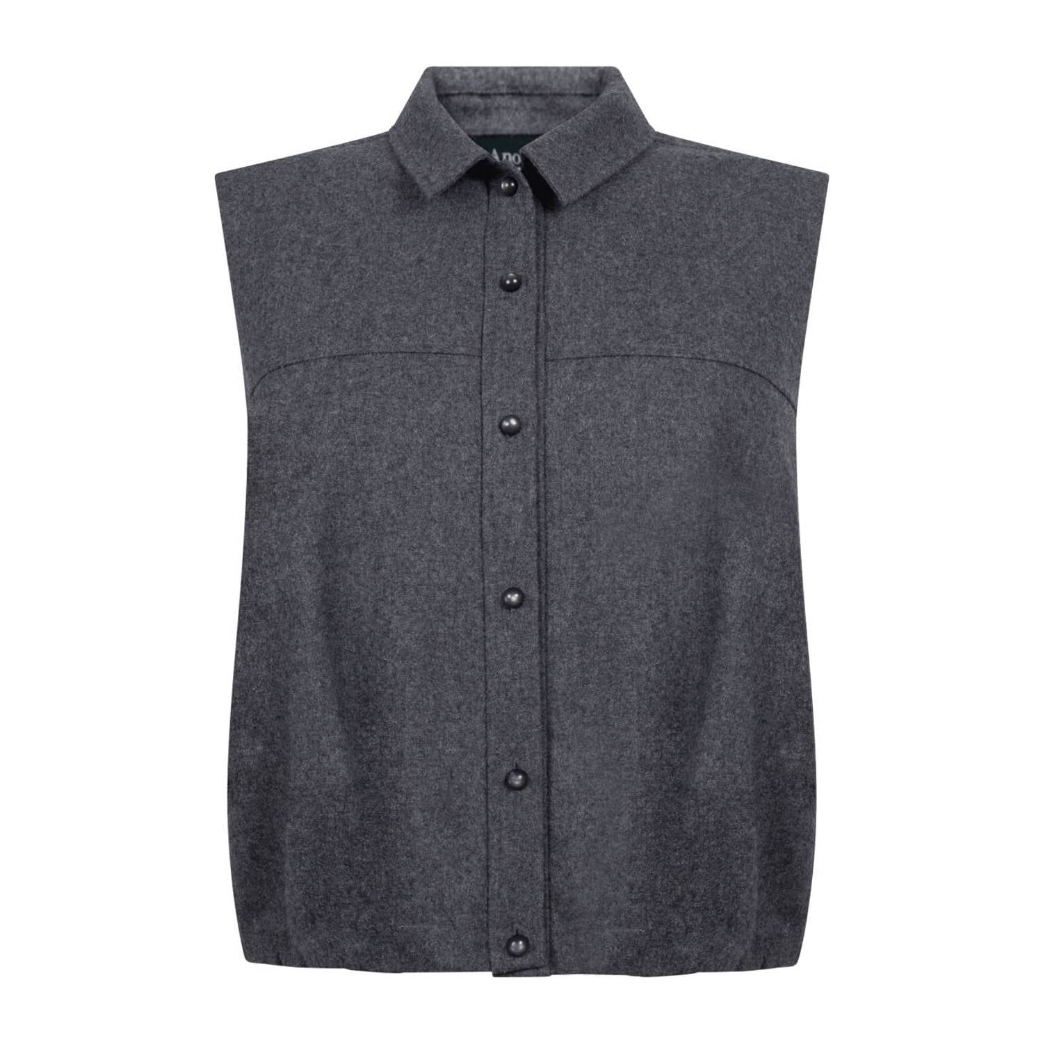Another-Label gilet met wol grijs