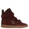 Manfield suède sneakers met sleehak - bordeaux