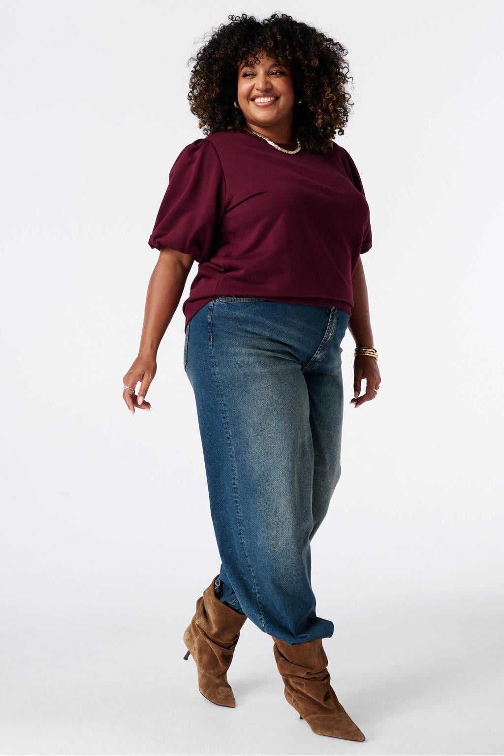 MS Mode Plus Size top - donkerrood