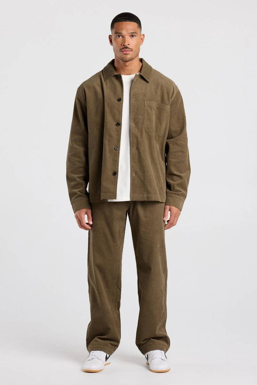 America Today corduroy relaxed fit casual broek - bruin