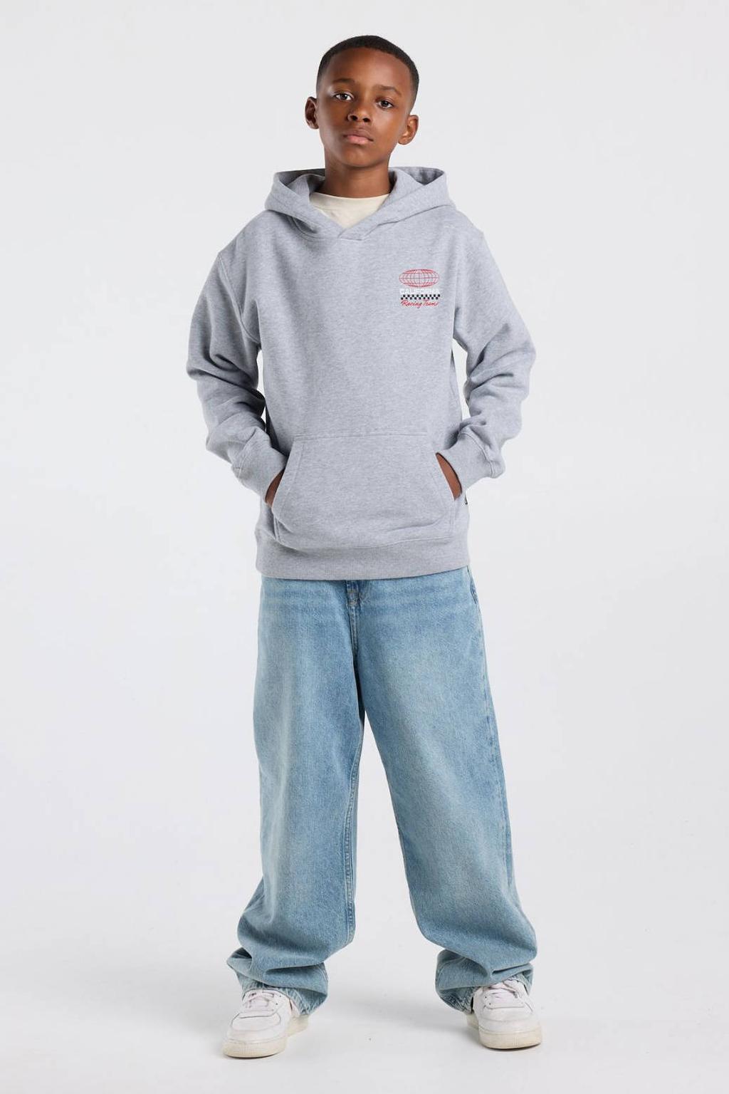 America Today sweater met backprint - grijs