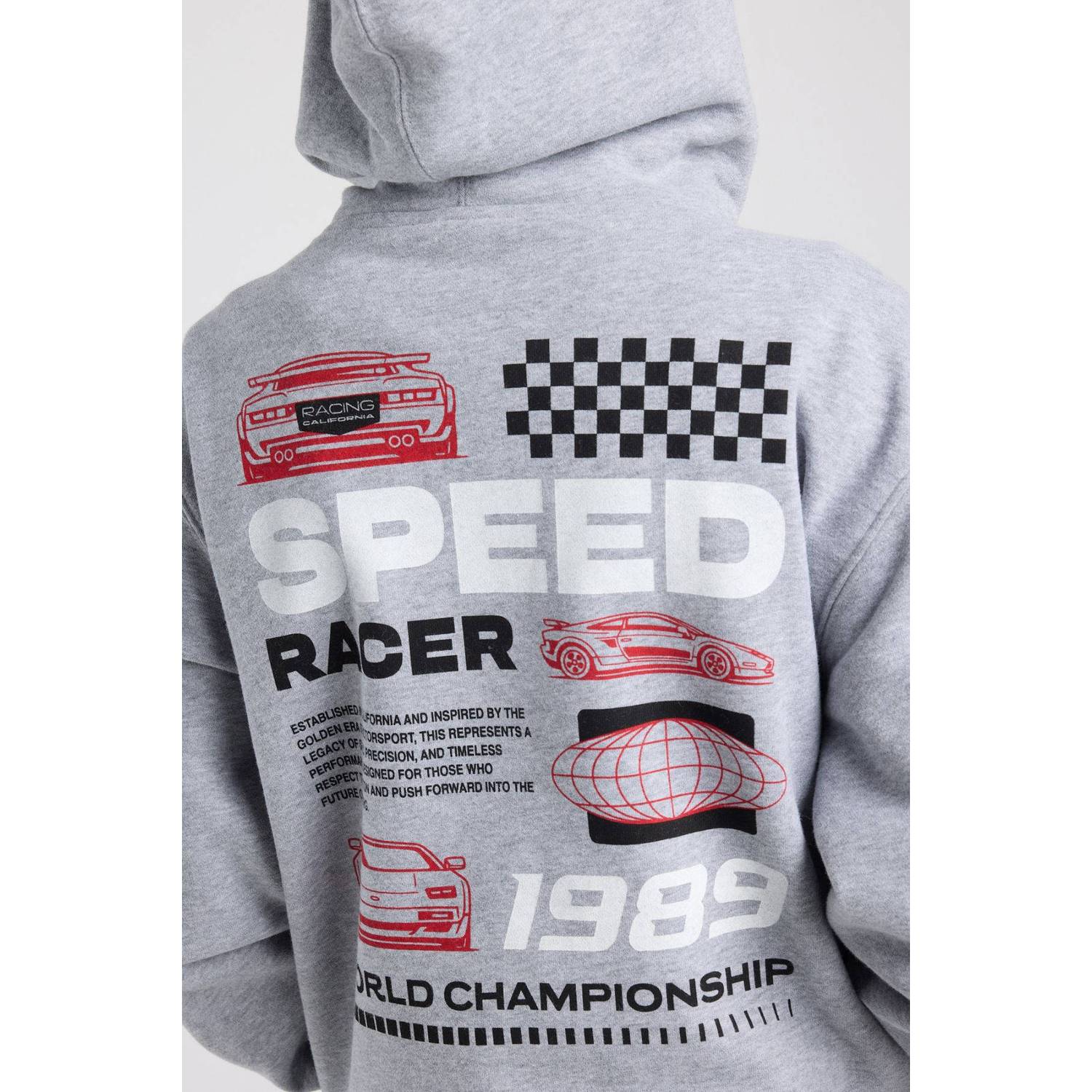 America Today sweater met backprint grijs