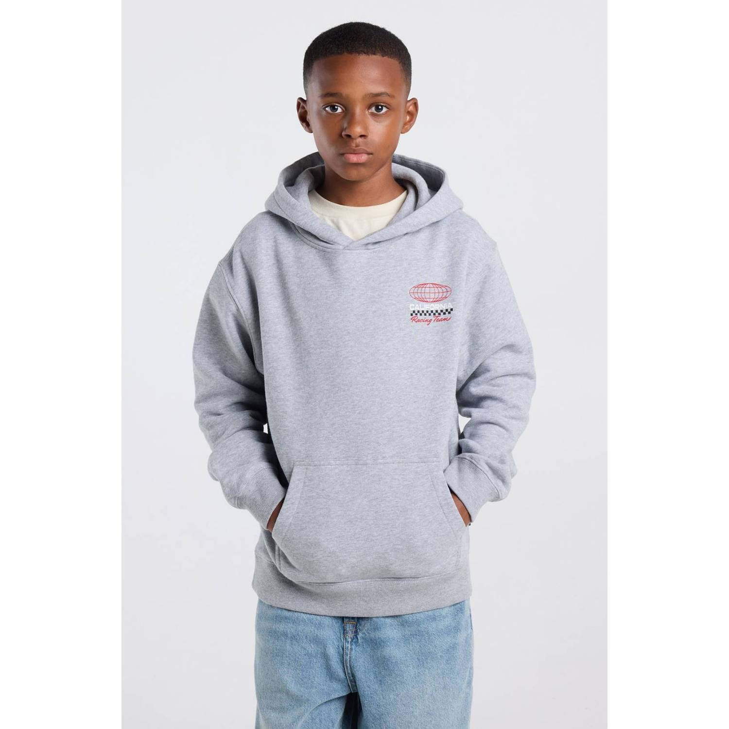 America Today sweater met backprint grijs