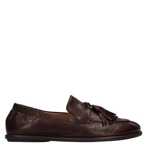 Manfield leren loafers donkerbruin