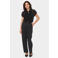 Saint Tropez getailleerde blousetop met ruches - zwart