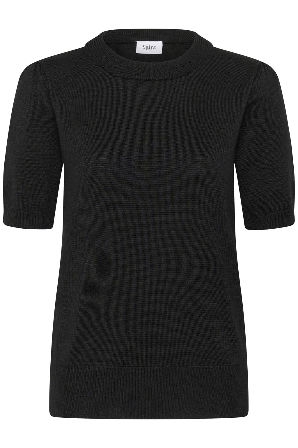 Saint Tropez gebreide top met plooien - zwart