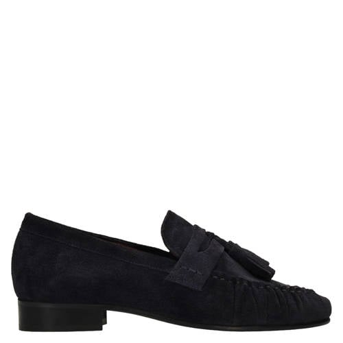 Manfield suède loafers donkerblauw