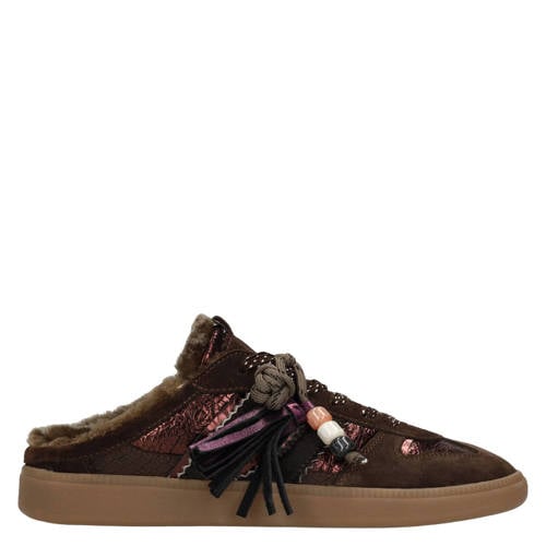 Manfield suède sneakers donkerbruin