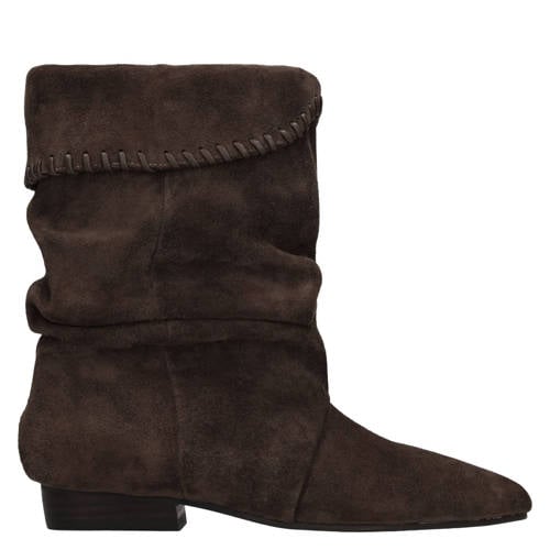 Manfield suède enkellaarzen taupe