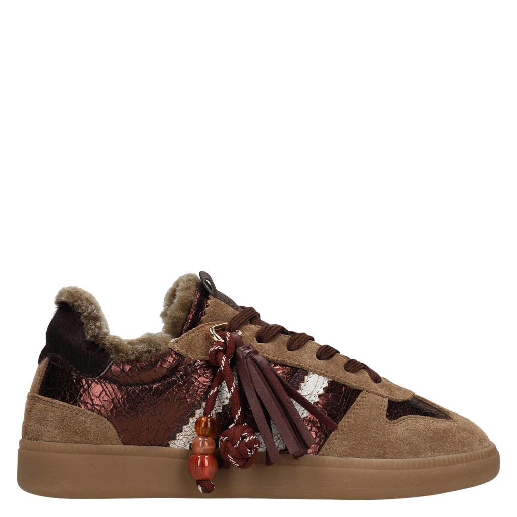 Manfield leren sneakers - bruin