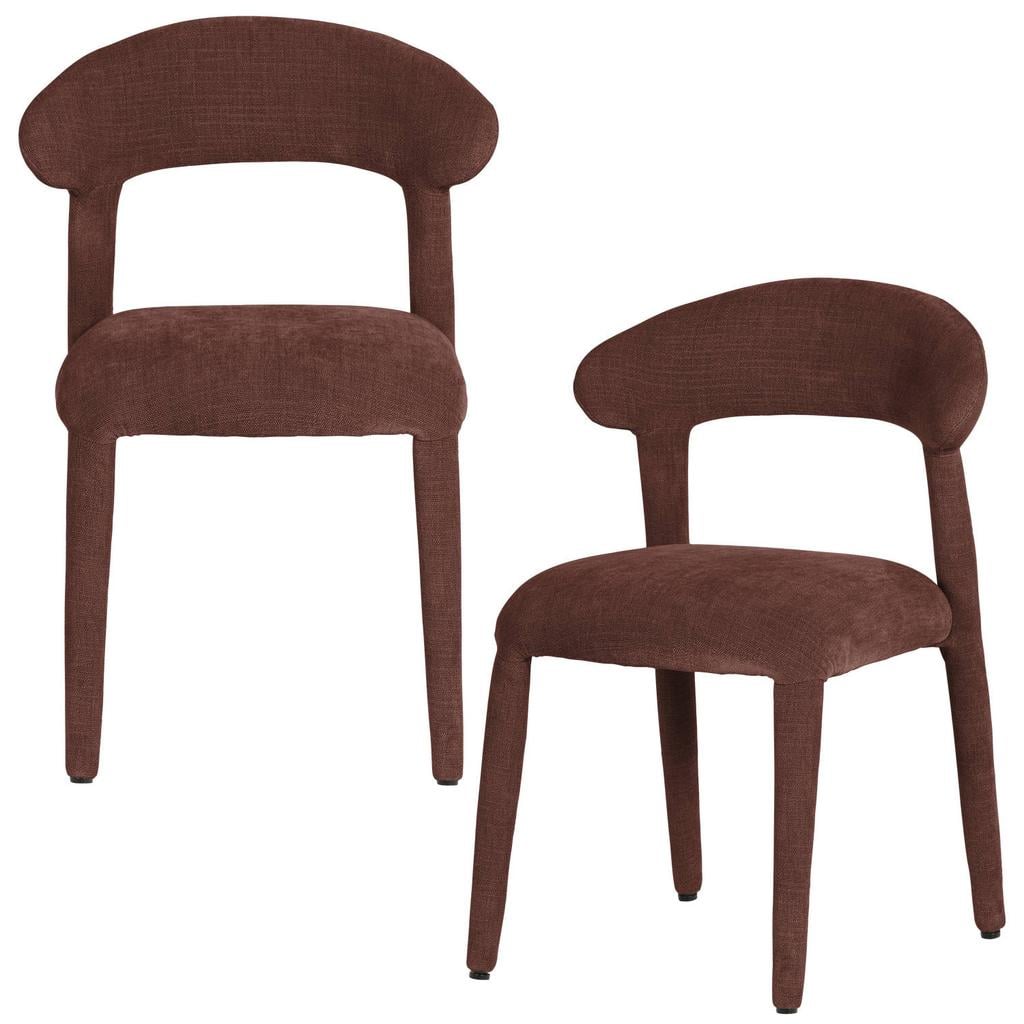 WOOOD Sile Eetkamerstoel - Linnenlook - Zand - Set Van 2 - 80x57x55