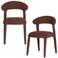 WOOOD WOOOD Sile Eetkamerstoel - Linnenlook - Bordeauxrood - Set Van 2