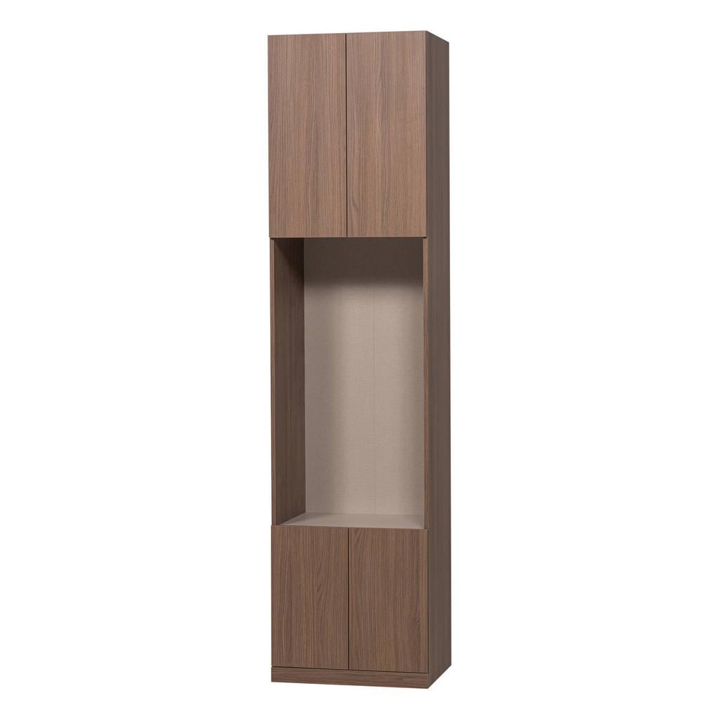 WOOOD Build Smalle Half Open Opbergkast - Walnoot Fineer - Bruin